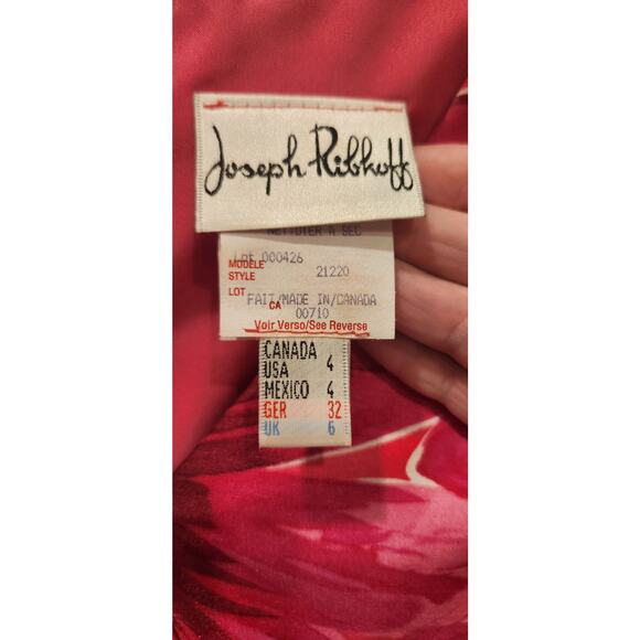 Joseph Ribkoff Women's Pink Floral Dress Size 4 Style 21220 - Picture 3 of 7